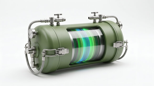 Industrial high pressure green gas container with canister industrial pressure