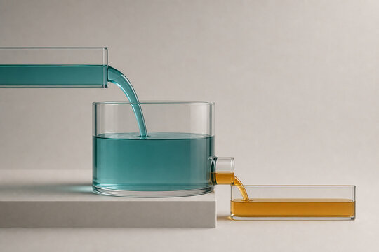 Transparent reservoir illustrating business cash flow