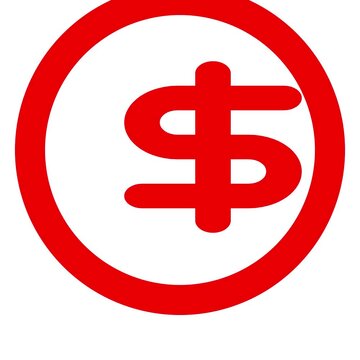 Red dollar currency sign rotating inside a circular frame creating a smooth infinite loop animation for financial banking business motion graphics set on white background