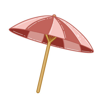 red umbrella on white background