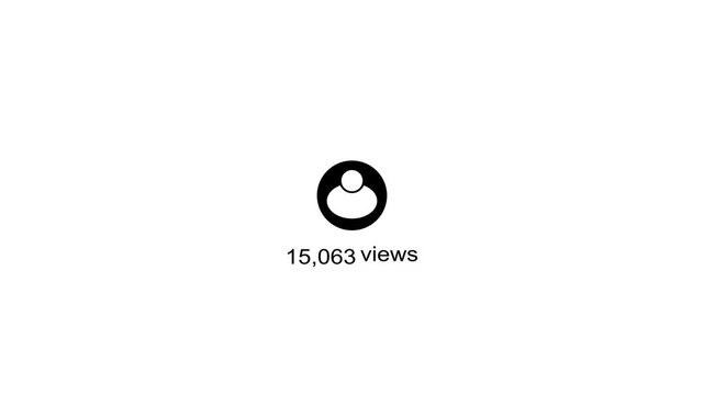 Minimalist social media follower count display with white user icon looped motion graphic animation on white background. Concept of social media 30K followers counting notification.