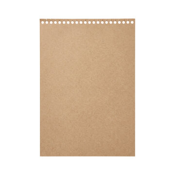 Blank Kraft Paper Notebook Page, Isolated on Transparent Background