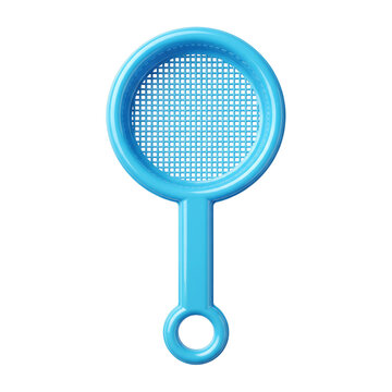 Blue Plastic Sieve Isolated on Transparent Background