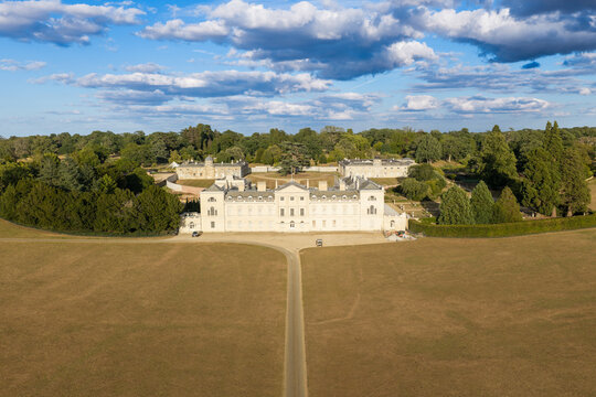 Broadlands Estate Mansion View With a Long Path in Romsey England During a Summer Day