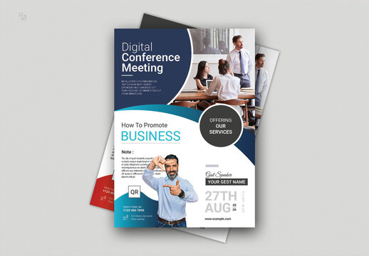 Digital Conference Meeting Flyer Template