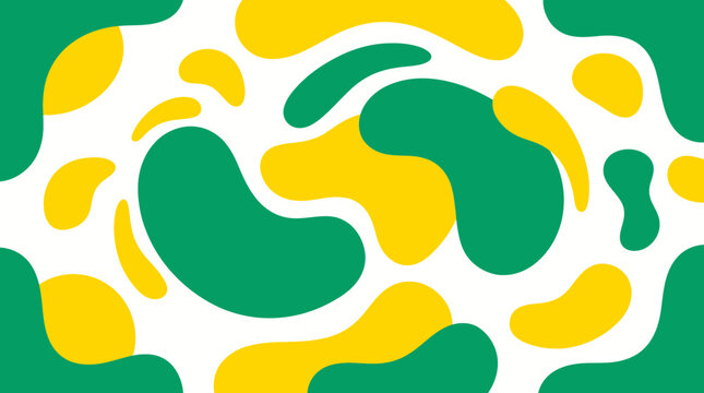 Abstract pattern design with organic yellow and green liquid blob shapes