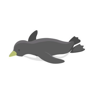 Illustration of a penguin swimming