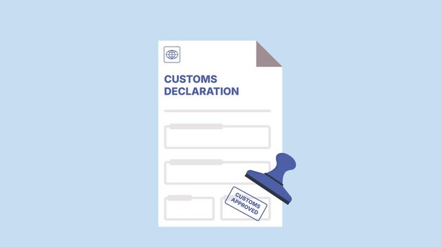 Customs Declaration Document with Official Stamp