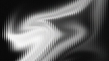 Ribbed glass background with abstract waves and glossy gradient textures in black and white, perfect for modern design, digital surfaces, decorative patterns, or minimal architectural theme © soepratman