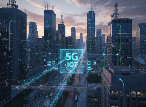 The concept of a smart city includes communication networks, 5G, IoT, and telecommunications