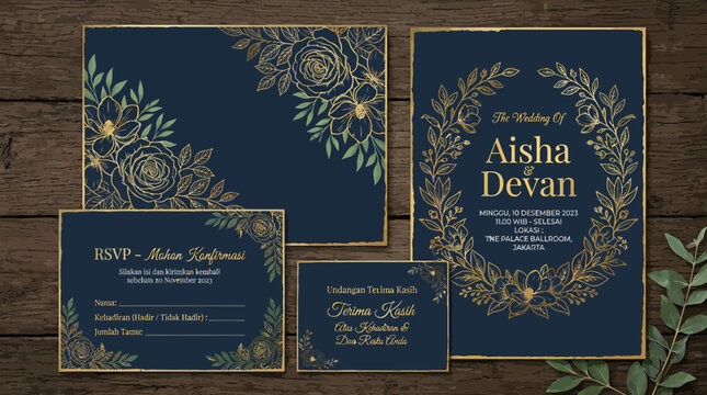 Islamic calligraphy artwork featuring pine branches and name Aisha.