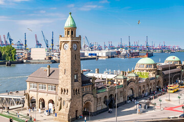 The Port of Hamburg with the Landungsbrücken - 24659 © Wolfgang Jargstorff