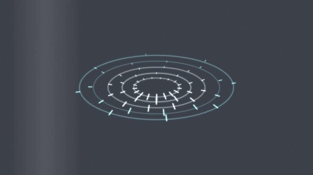 Abstract circular data visualization, a futuristic digital infographic element, dynamic HUD interface for technology and business presentations, modern UI design asset.