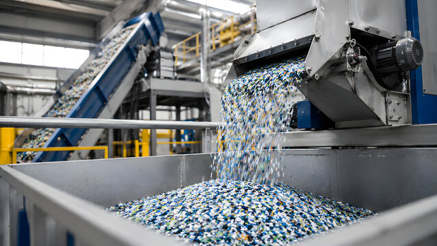 Plastic Recycling Plant Processing Recycled Pellets