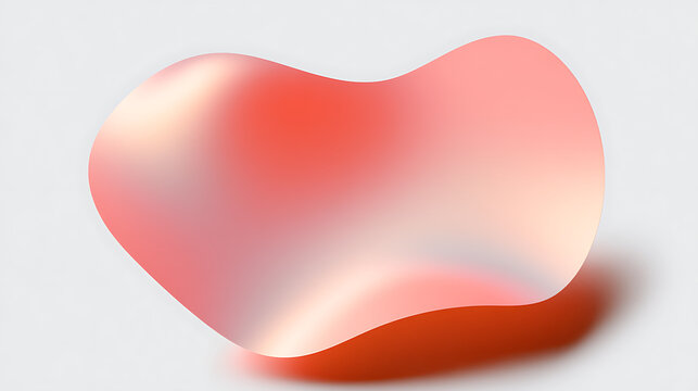 smooth 3d abstract shape with pink to orange gradient for modern design use