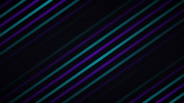 Abstract neon diagonal lines. Glowing blue and purple stripes on dark background.