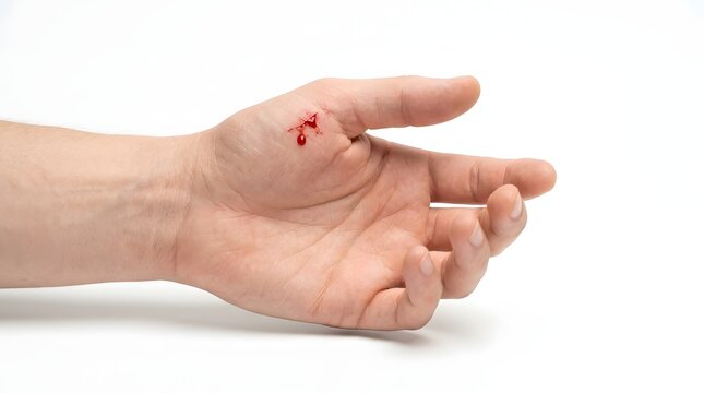 Close-up of hands positioned near a reflective surface, with a small visible injury, symbolizing hand trauma, wound awareness, first aid, healthcare, recovery, and personal safety.