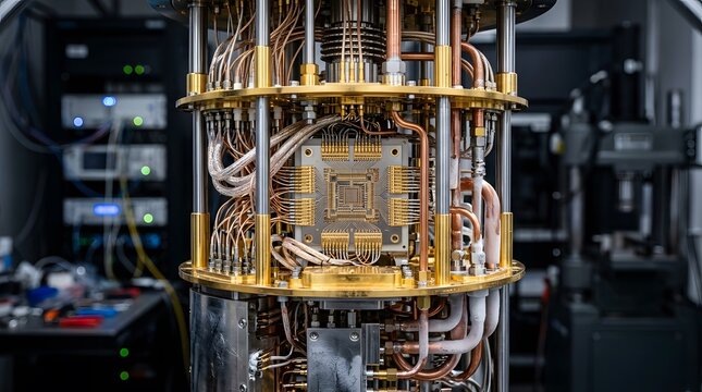 Quantum computer processor inside a dilution refrigerator