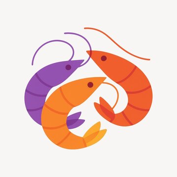 Colorful shrimp vector illustration.