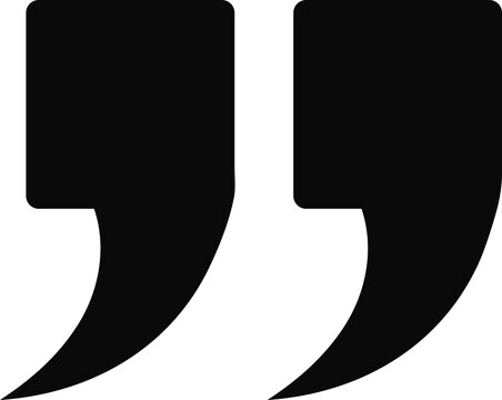 double quote icon. quotation marks citation remark speech symbol
