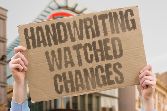 "Handwriting watched changes" My penmanship becomes clumsy when eyes are on me. HANDWRITING. SCRUTINY. PRESSURE. PERFORMANCE. AWKWARD.