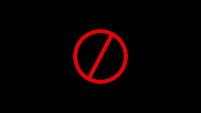 Red oval rotates across a black background in a looping animation