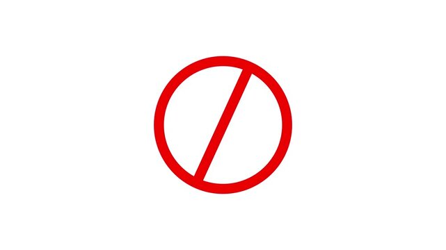 Red oval shape rotates gradually against a white background
