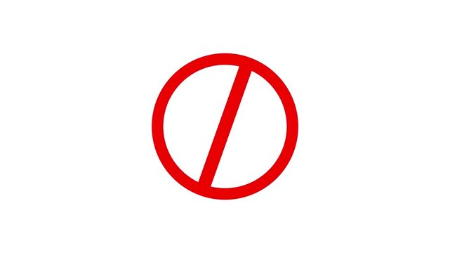 Red oval shape rotates smoothly on a white background