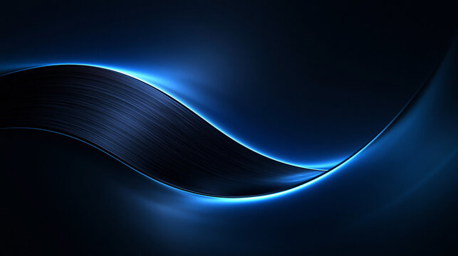 Abstract Futuristic Blue Metallic Wave Background