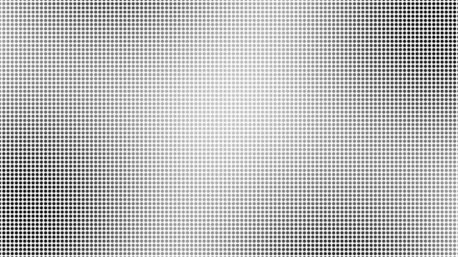 Halftone dot pattern background, monochrome gradient texture. Abstract black and white pop art overlay, minimalist geometric screen print effect.