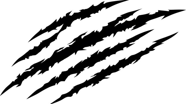 Sharp claw scratch marks vector graphic