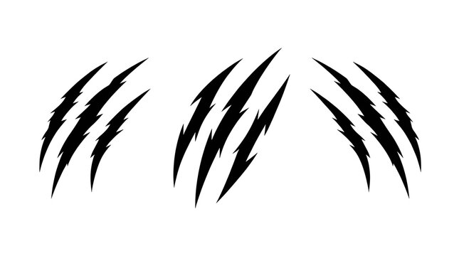 Set of black claw scratch marks