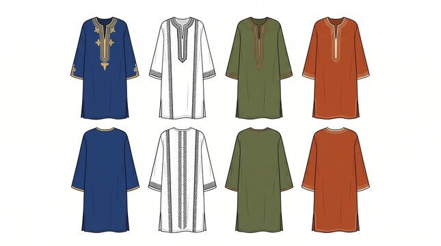 Senegalese Kaftan Flat Drawing Collection