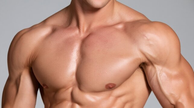 Muscular male torso displaying strong athletic physique