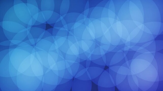 Abstract Blue Bokeh Oval Circles Motion Background, Animated Soft Glowing Circles Backdrop for Corporate Presentation, Technology, Event, and Video Editing, 4K Seamless Loop