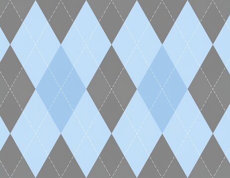 Classic light blue and slate grey argyle diamond pattern