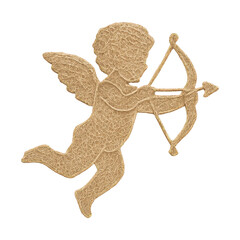 Fototapeta premium PNG Golden cherub with bow