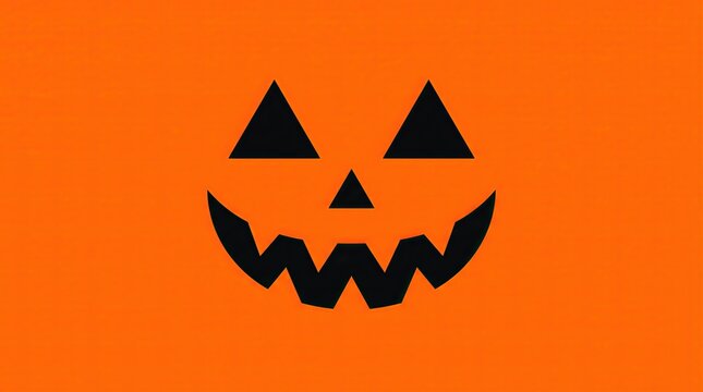 A simple graphic illustration of a spooky jack o lantern face design for a fun halloween celebration background