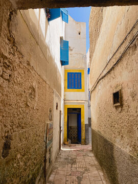 Typical narrow street of the old town of Essaouira