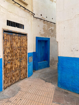 Typical narrow street of the old town of Essaouira