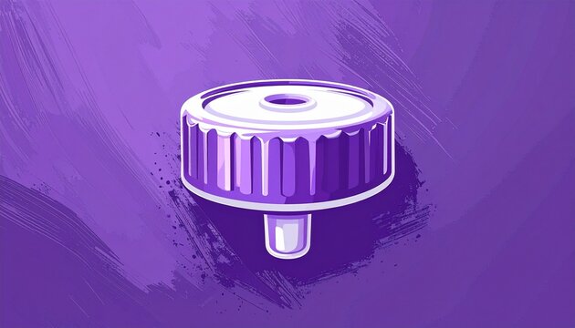 Purple Gear Mechanism on Vibrant Background.