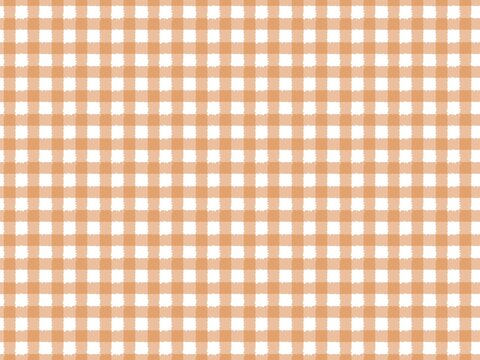 Orange and White Gingham Plaid Pattern Background