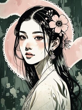 澄んだ眼差しが美しい和風女性