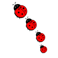 Fototapeta premium Cute Red Ladybug Pattern Illustration