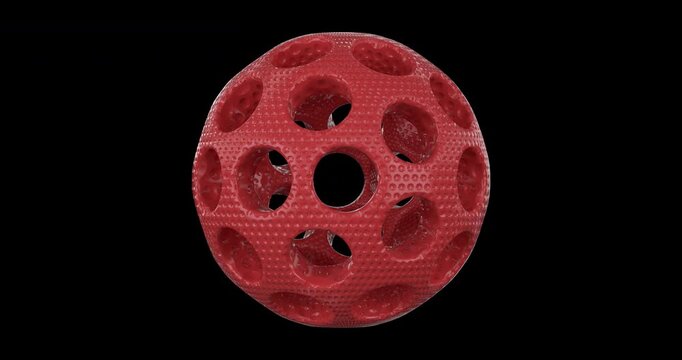 Seamless 360&deg; looping animation of an abstract geometric sphere with terrazzo-style speckled texture on a transparent background.
Perfect for tech branding, app intros, and modern motion graphics.