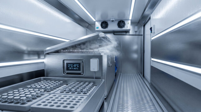 Refrigerated Cold Chain Container for Temperature Controlled Laboratory Sample Storage