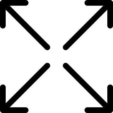 Maximize full screen icon set. Expand arrows outward size resize scale symbol. Enlarge view display frame navigation