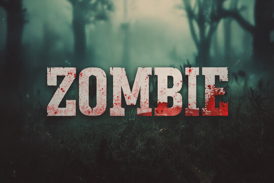 "zombie" halloween text effect and editable text effect with halloween background