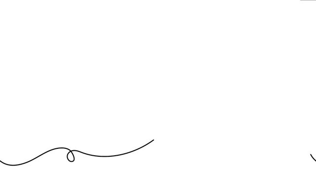 Continuous line drawing 4K animation video showcasing a tulip flower blooming with a diamond icon top