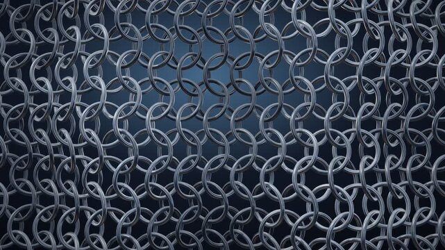 Metal chainmail curtain swaying gently. 4k-loop